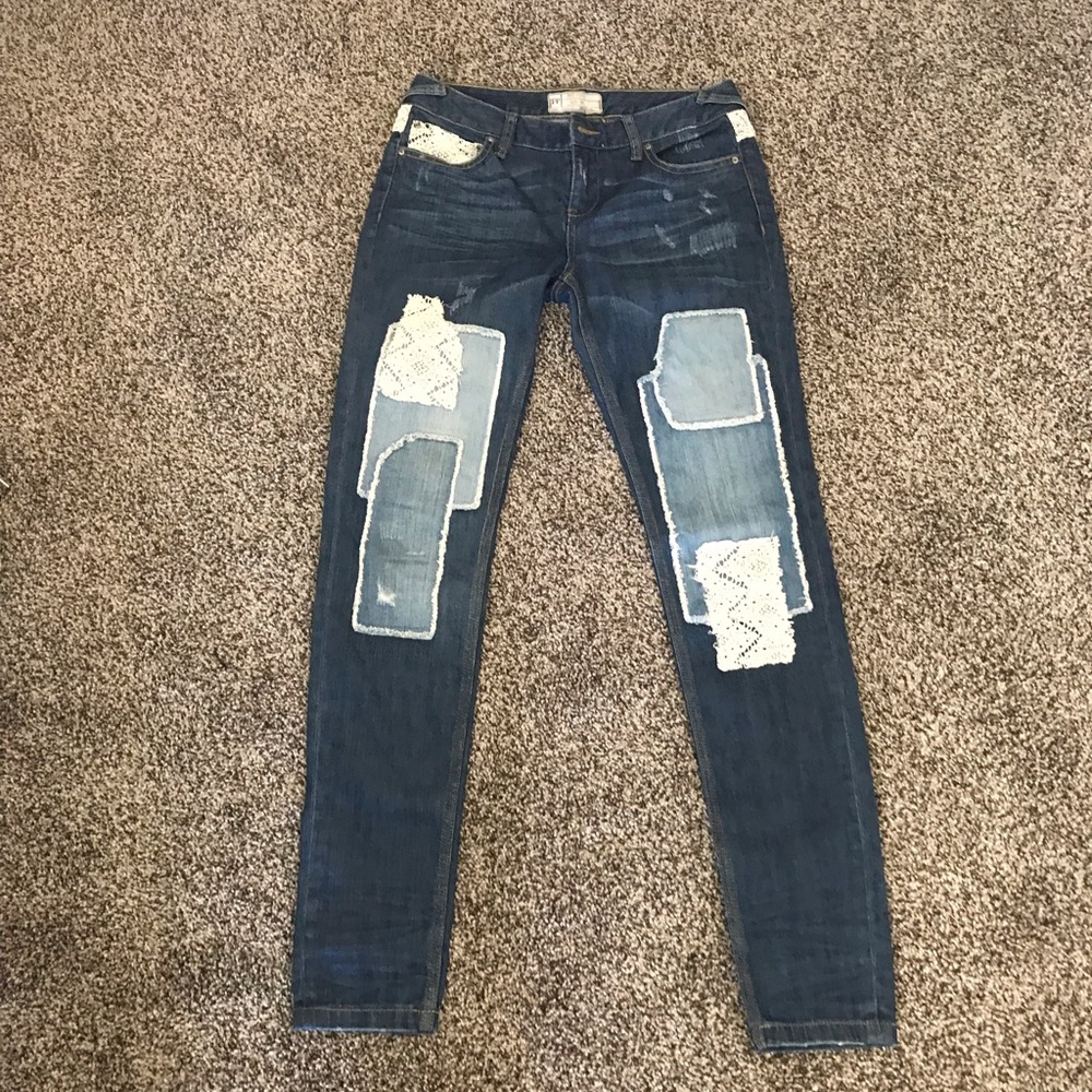Free People patchwork jeans